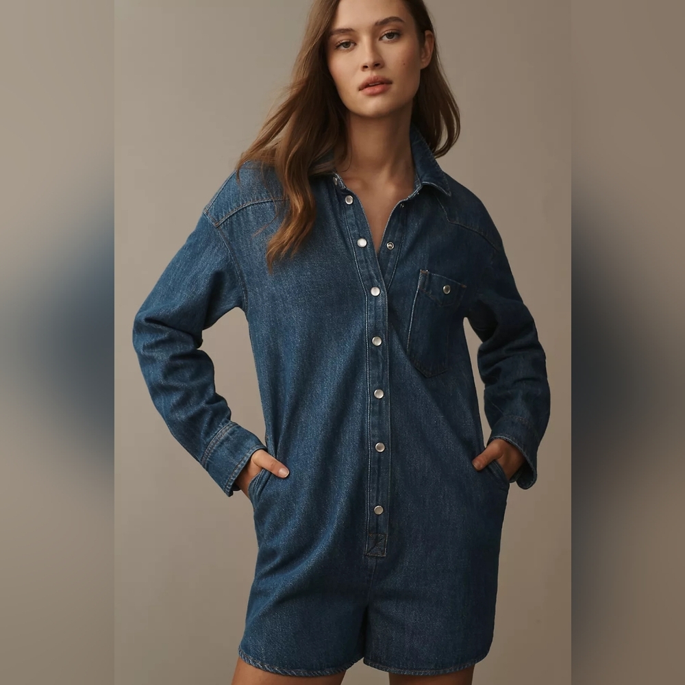 Anthropologie Pilcron Denim Romper